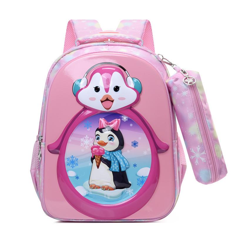 Breathable Nylon Backpack For Children Colorful Animal Patterns Unisex Primary School Bag