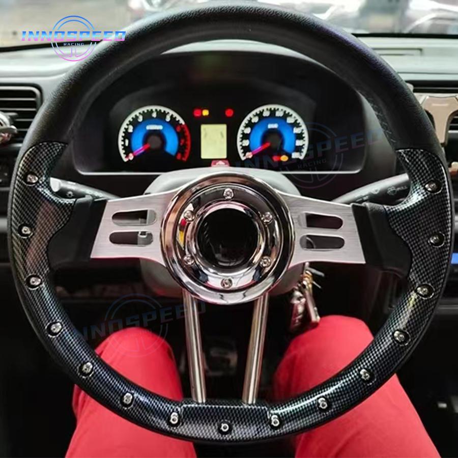New 345mm Universal PC Simulation PU Leather Steering Wheel Competitive Karting Drift Racing Game Steering Wheel