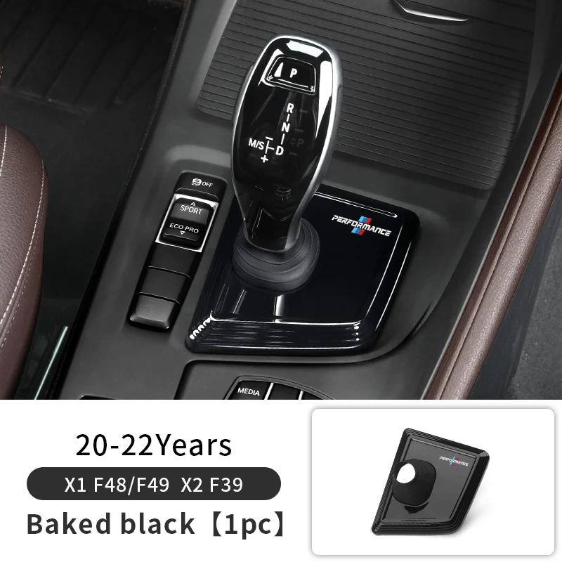 ZUWG9 New For BMW X1 X2 F48 F39 Carbon Black Car Gear Panel Cover Trim Gear Shifter Knob Boot Cover Auto Interior Decoration Acce