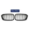 2PCS Car Front Bumper Kidney Grills For BMW F20 F21 LCI 120i 1Series 2015-2017 Double Slat Line Replacement Grill Racing Grille