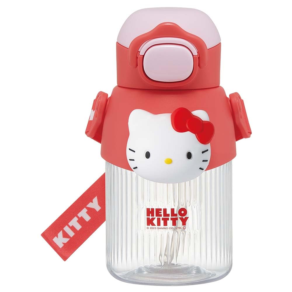 Skater 590ml Sanrio Hello Kitty 3D Mascot Straw Water Bottle with Cute for Girls and Straw, Kids, PMSHP6-A