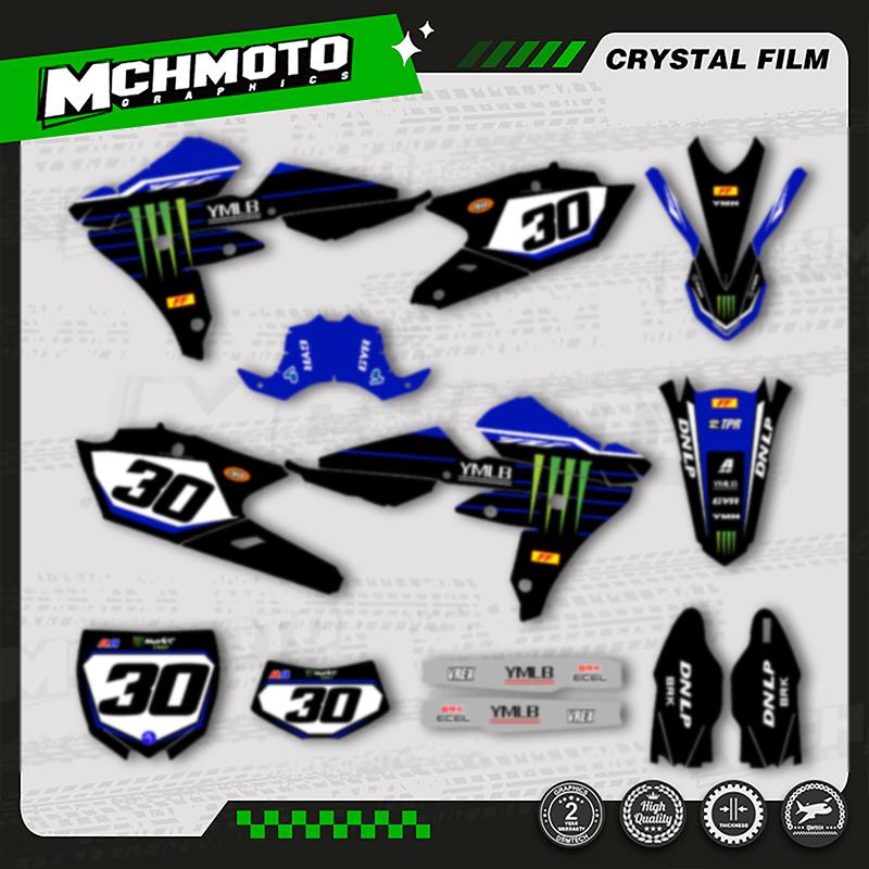 MCHMFG Team Graphics Decal Stickers For YAMAHA WRF450 2016 2017 2018 YZF450X 2015 2016 2017 2018 Number Name