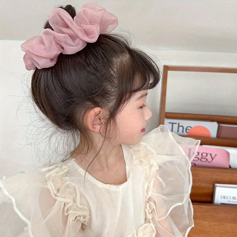 Милые большие резинки для волос из органзы, резинки для волос для женщин, однотонные сетчатые резинки для волос для девочек, летние резинки для волос, аксессуары для волос