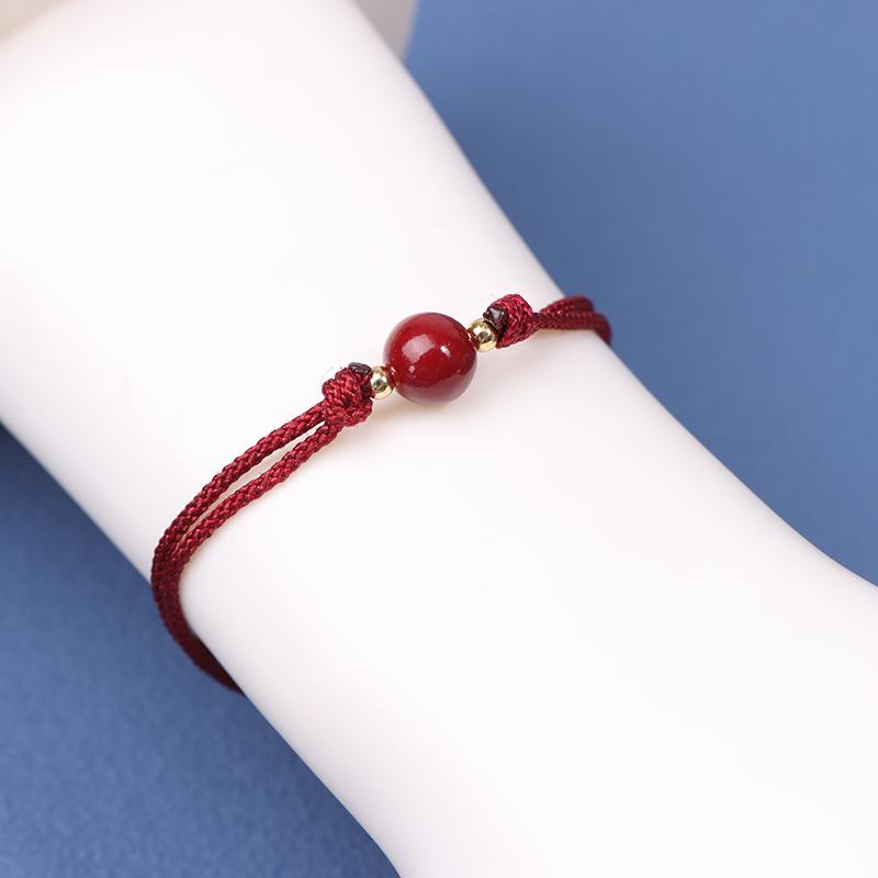 Сплетенный вручную фиолетовый киноварный браслет на удачу ручной работы, браслеты из красной веревки, размер регулируется