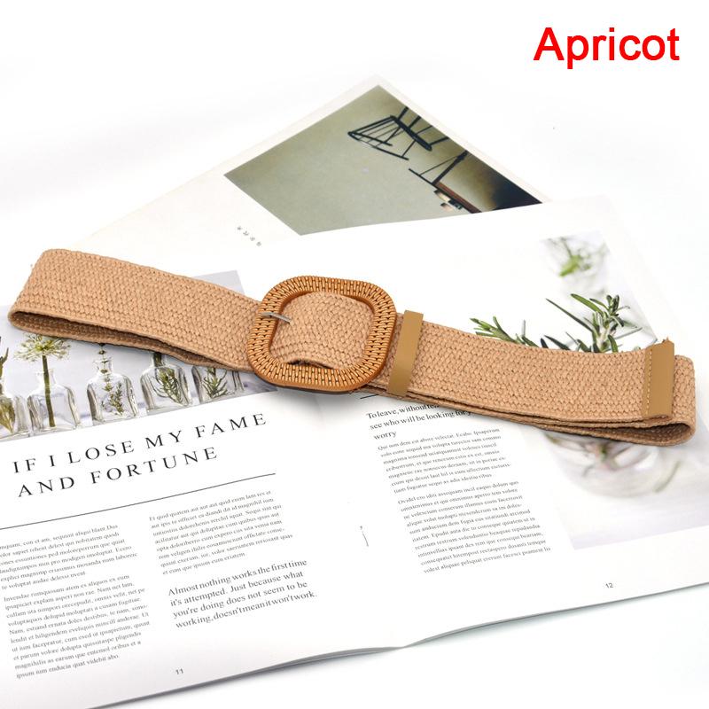 Летний женский эластичный плетеный ремень с квадратной пряжкой, винтажный соломенный ремень в стиле бохо, платье, ремень