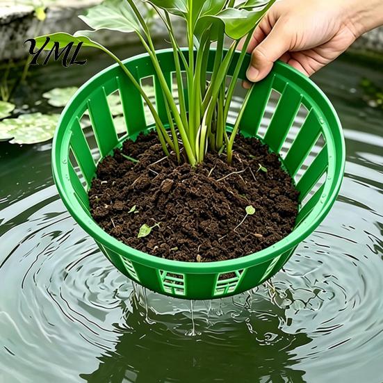 Durable Plastic Mesh Baskets Hydroponic Planter Basket, Plant Grow Slotted Planter, Submersible Aquatic Planters Holder for Ponds Aquariums Fish Tanks
