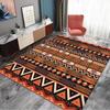 Ethnic Geometric Carpet Orange Brown Color Bold Pattern Non Slip Area Rug for Bohemian Living Room Home Decor