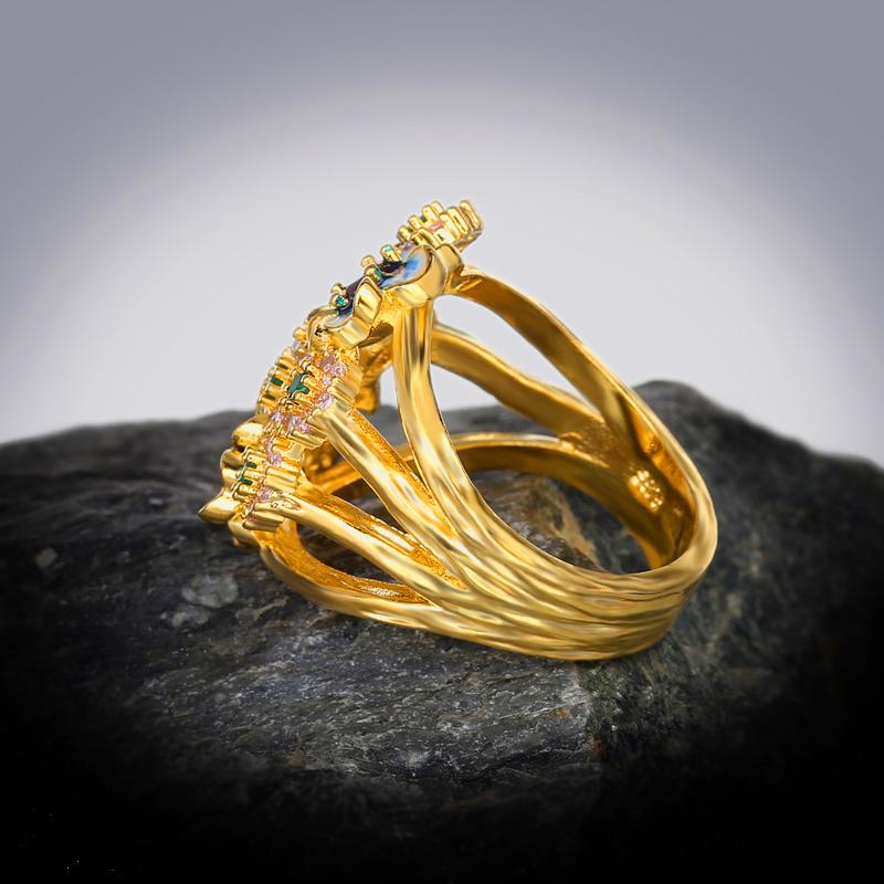 Высококачественное кольцо с маленьким свежим цветком и красным/зеленым цирконом для женщин, свадебная вечеринка, помолвочное ювелирное изделие, подарок