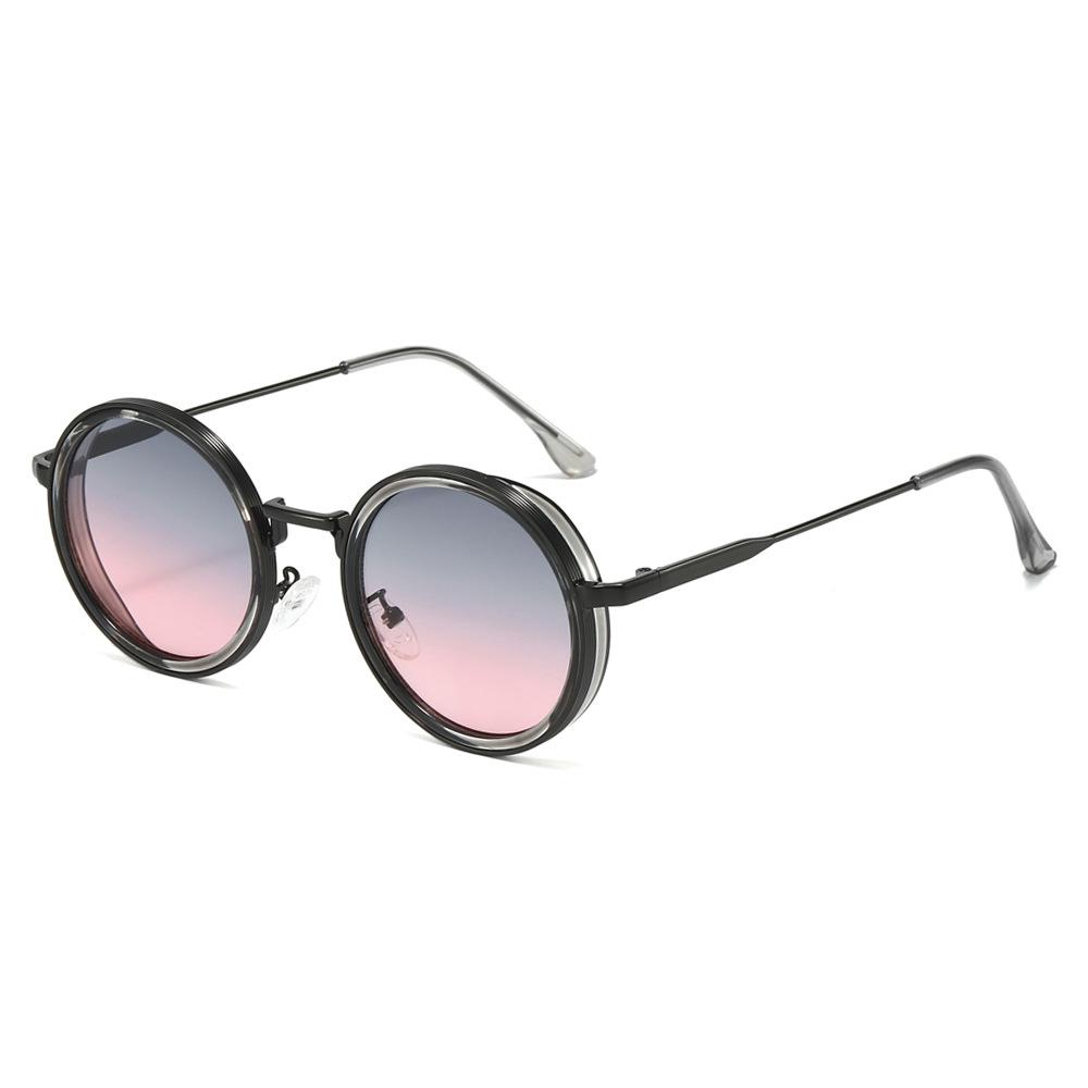 Vintage Round Sunglasses Men Fashion Metal Multicolor Women Shades Retro Trendy Brand Luxury Design Sun Glasses Uv400