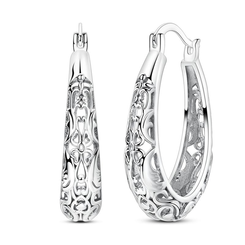 925 Silver Earrings Shining Zircon Cherry Rainbow Flower Mushroom Iris Flower Hoop Earring for Women Party Jewelry Gift