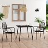 Day and Night - Day and Night Garden Dining Set 3 Pieces Cotton Rope and Black Steel