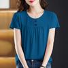 Футболка с короткими рукавами для женщин, летняя свободная, больших размеров, толстовка с короткими рукавами для мам, закрывающая живот, топ