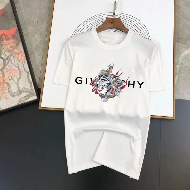 2024 100% Cotton Luxury Brand Letter Printing T-shirt Black Summer Short Sleeve Tee Men's/Women's Fashion Round Neck Top Tshirt