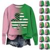 Women's Fashion Casual Round Neck Loose Long Sleeve St. Patrick's Day Gradient Print Sweatshirt