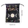 Moon Phase Pattern Tarot Pouch With Drawstrings Flannel Tarot Deck Storage Bag For Tarot Accessories Oracle Decks Dice Runes