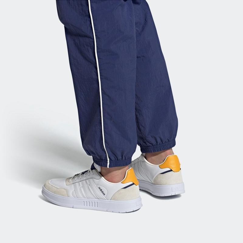 Adidas Neo Courtmaster Синтетическая кожа Нескользящие Дышащие Низкие Кеды для Скейтбординга Мужские Кроссовки Белый Желтый FY8046