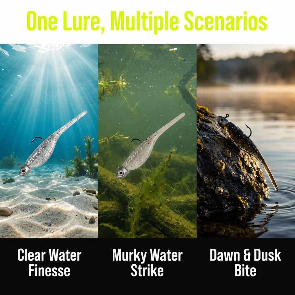 100PCS PVC Crappie Fishing Lures 5cm Fishing Lures Durable Fishing Baits for Trout