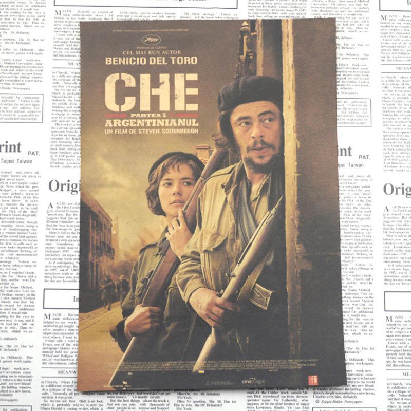 Красный Революционный Ретро-постер Че Гевары - Вдохновляющий Холст на Крафт-бумаге для Декора Бара Кафе