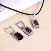 Простой дизайн, Южная Африка, аметист, натуральные драгоценные камни, ювелирные изделия, 925 серебро, ожерелье, серьги, комплект ювелирных изделий для женщин, подарки