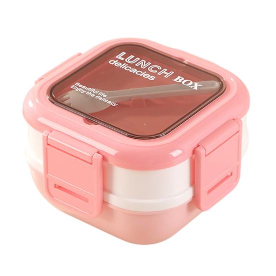 Взрослый ланч-бокс из пищевой нержавеющей стали, контейнер для обеда, два штабелируемых герметичных отделения, безопасен для микроволновой печи и посудомоечной машины, обед