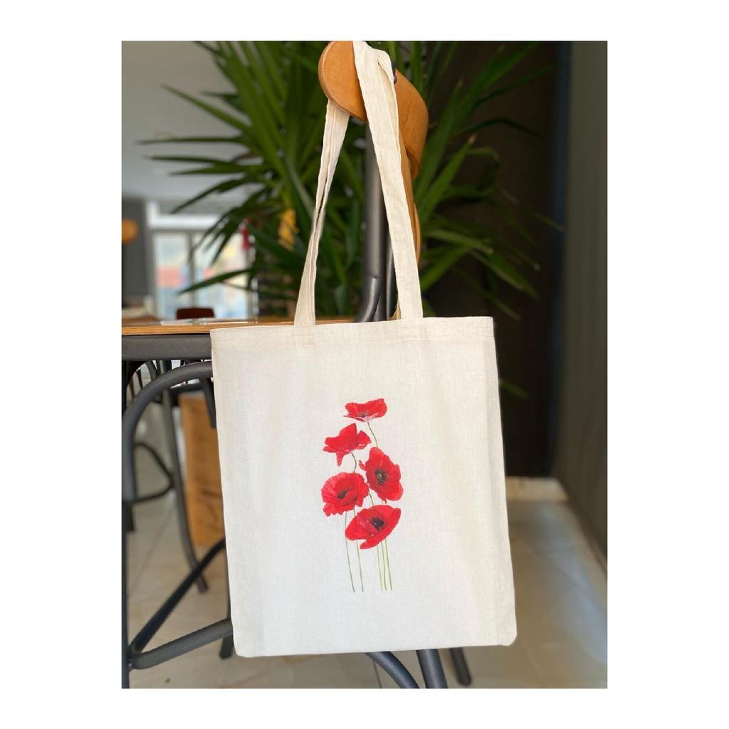 Тканевая сумка с принтом «Маки»