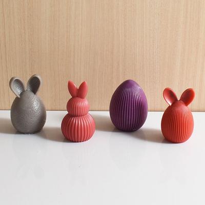 Креативная силиконовая форма для пасхальной свечи, 3D полосатое яйцо, форма для гипса, DIY, яйцо, кролик, кролик, украшение, поделка, декор для дома