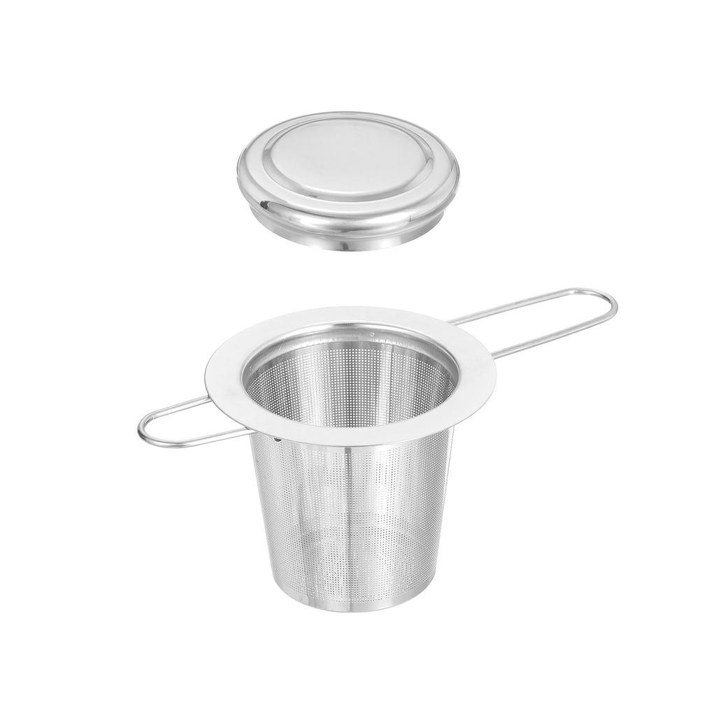 Uxcell 1-Piece Tea Infuser Filter, Fine Mesh, Loose Tea Steeper with Folding Handle, Stainless Steel Tea Strainer for Loose Leaf Tea, Silver