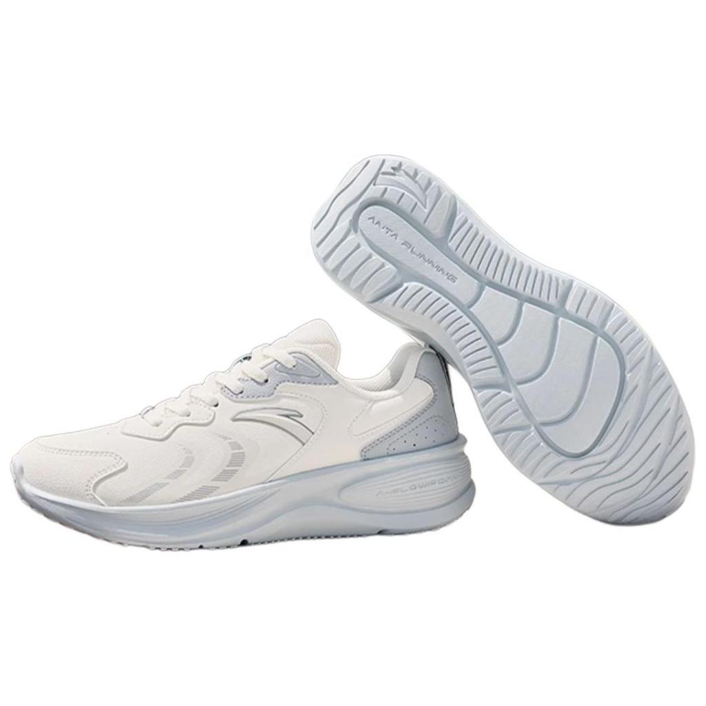 Anta Fly High Leather Lightweight Low Top Casual Running Shoes Women sneakers White Blue 922445510-5