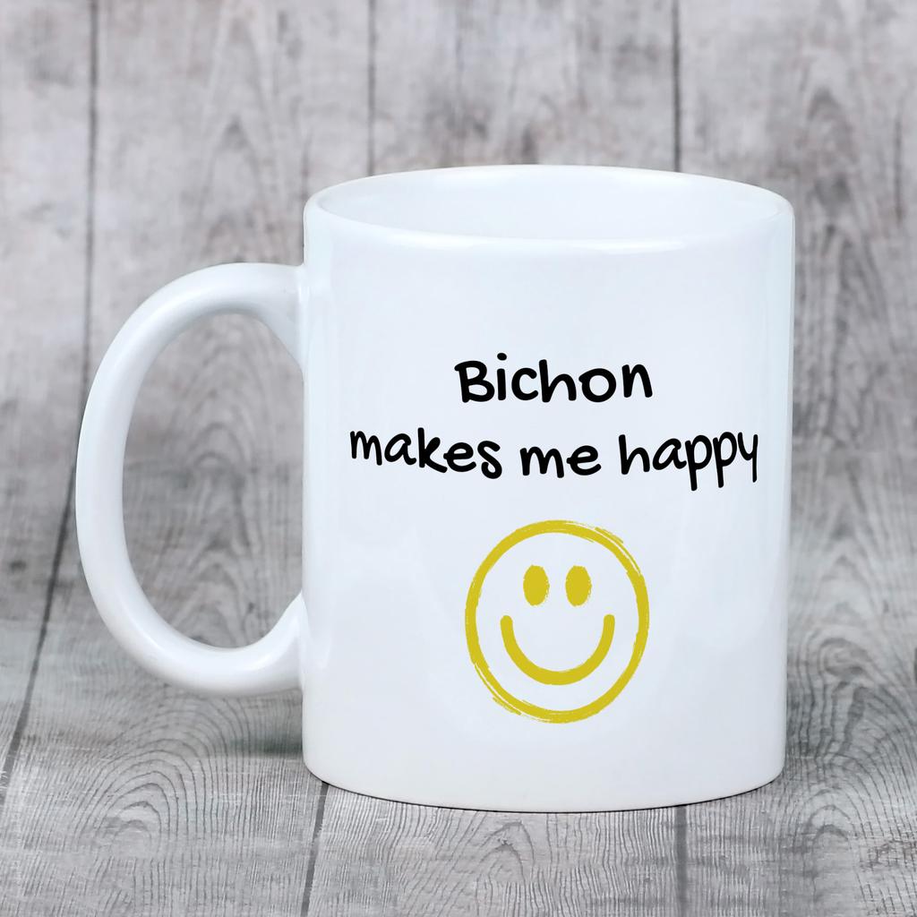Bichon Frise, Bichon Tenerife, Bichon a poil frise - cup with a dog, cheerful cup for a dog lover, personalized gift from the Art-Dog brand
