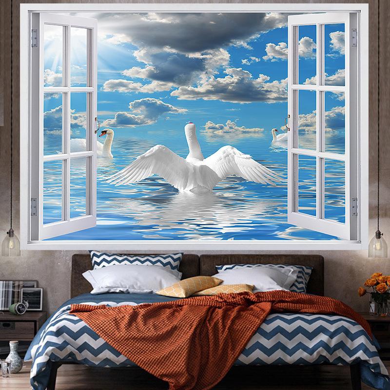 Window Decorative Ins Style Large Tapestry Wall Hanging Geometry Hippie Tapestry Home Room Decor Aesthetic Decoration