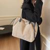 Corduroy Bag Women's Drawstring Shoulder Bag Commuter Tote Bag