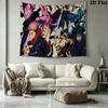Anime Jujutsu Kaisen Wall Tapestry Aesthetic Wall Hanging Printed Fabric Blanket Decorative Tapestries for Bedroom Living Room Home Decor