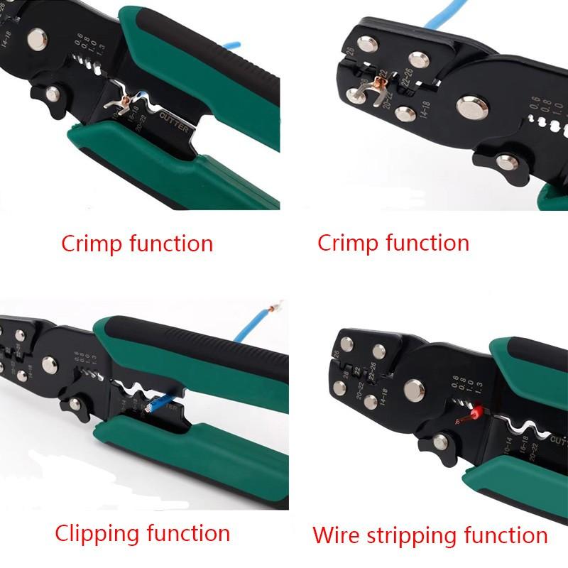 Multifunctional Crimping Stripper Cable Wire Stripper Crimping Pliers Terminal Tool Professional Cord Crimper