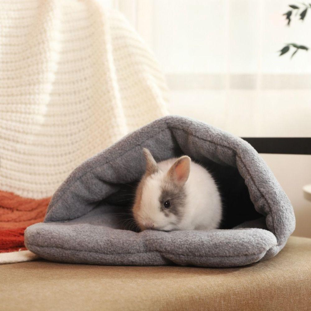 Fleece Pet Bed Sweat-absorbent Pet House Kitten Mat Sleeping Bag Small Pet