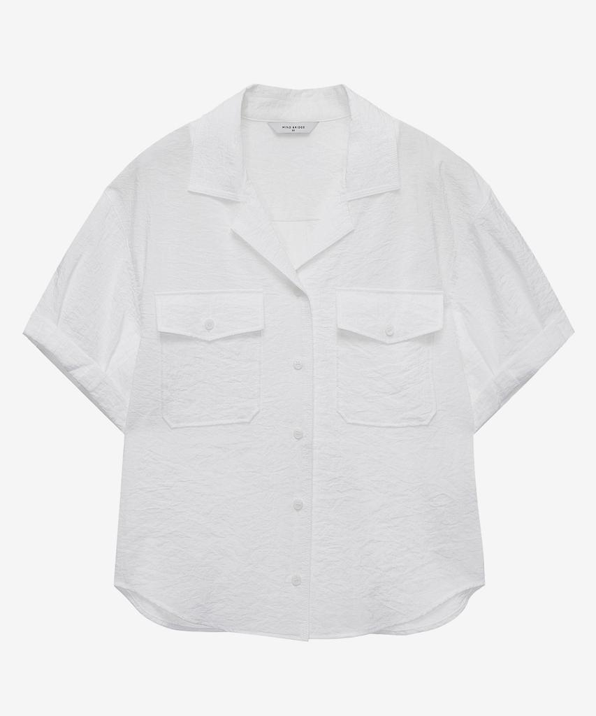 MIND BRIDGE WOMEN [W] Out Pocket Open Collar Short Sleeve Shirt - 3 Colors