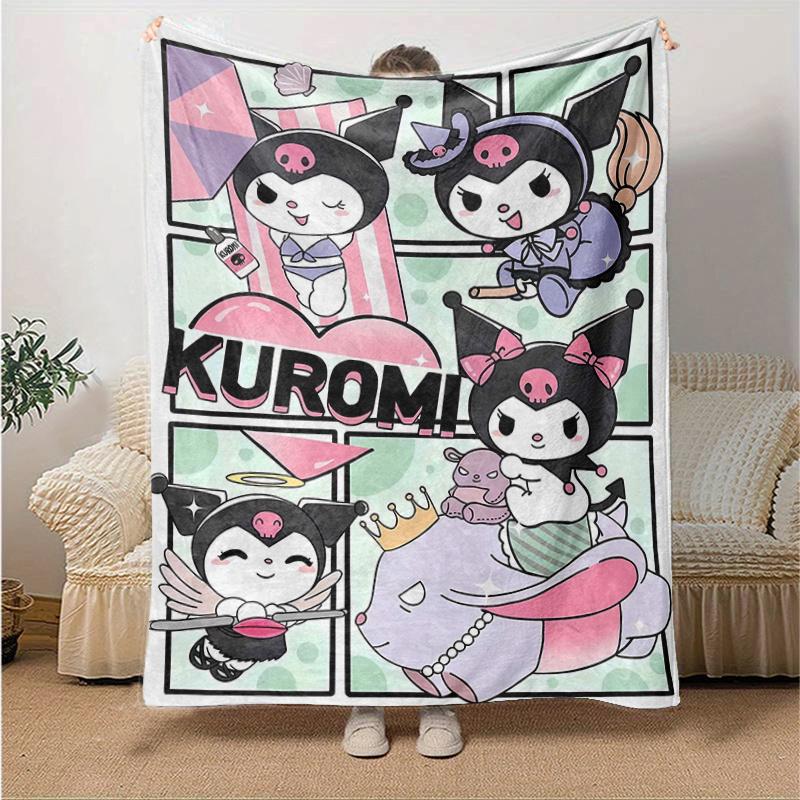 1pc Kuromi's Magical Adventures Blanket, Soft Warm Throw Blanket for Home Decor, Living Room, Travel, Camping, Car Blankets, Beach, Office Naps, Gift
