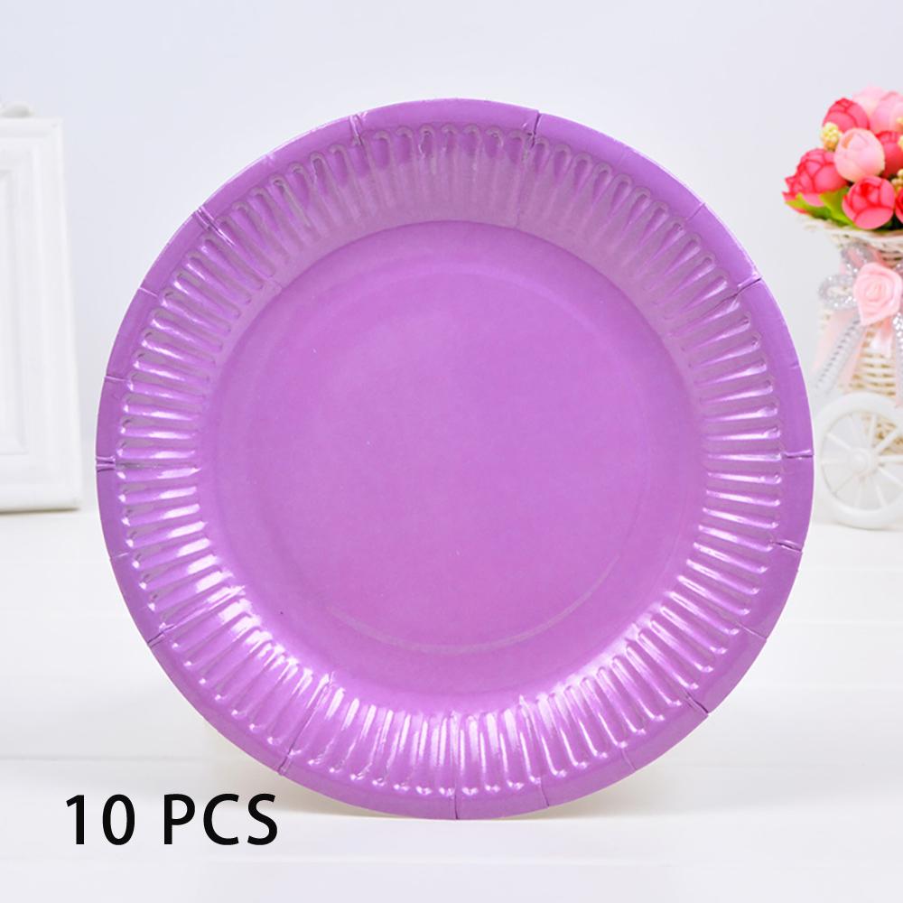10 PCS Solid Color Disposable Paper Tray Eco-friendly Cardboard Diameter 18cm High quality white cardboard Handmade props