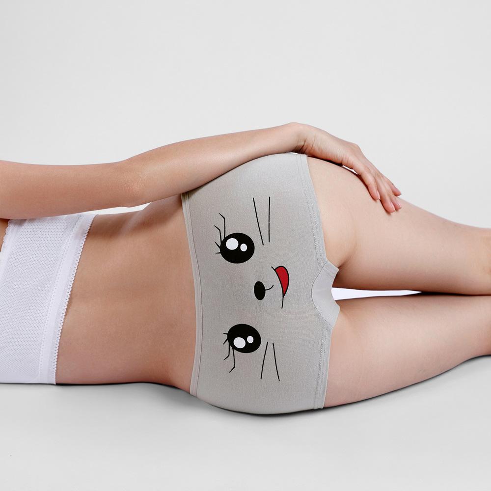 Женские хлопковые трусики-боксеры, женское нижнее белье с принтом и низкой талией, женские трусики-боксеры, 6 шт.