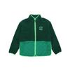 Originals Big Trefoil Sherpa Fleece Outdoor Sports Casual Spliced Stand Collar Jacket Men Outerwear Forest-Green H09362