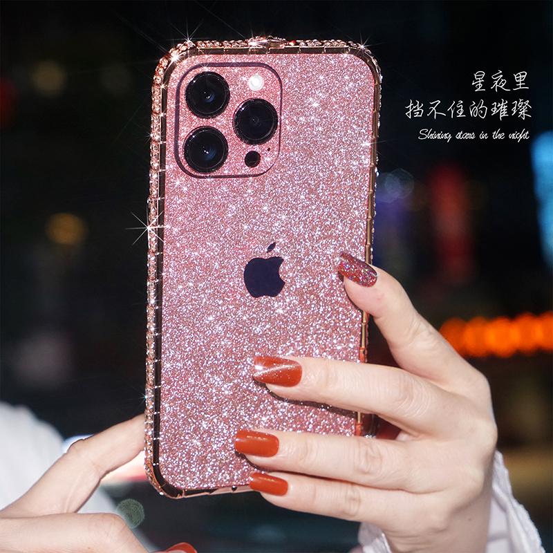 Glitter Metal Case Diamond Bumper Rhinestone Bling Cover For Iphone 14 13 12 Pro Max 12 Mini 6 7 8 Plus X Xr Xs Max 11 Pro Max Case