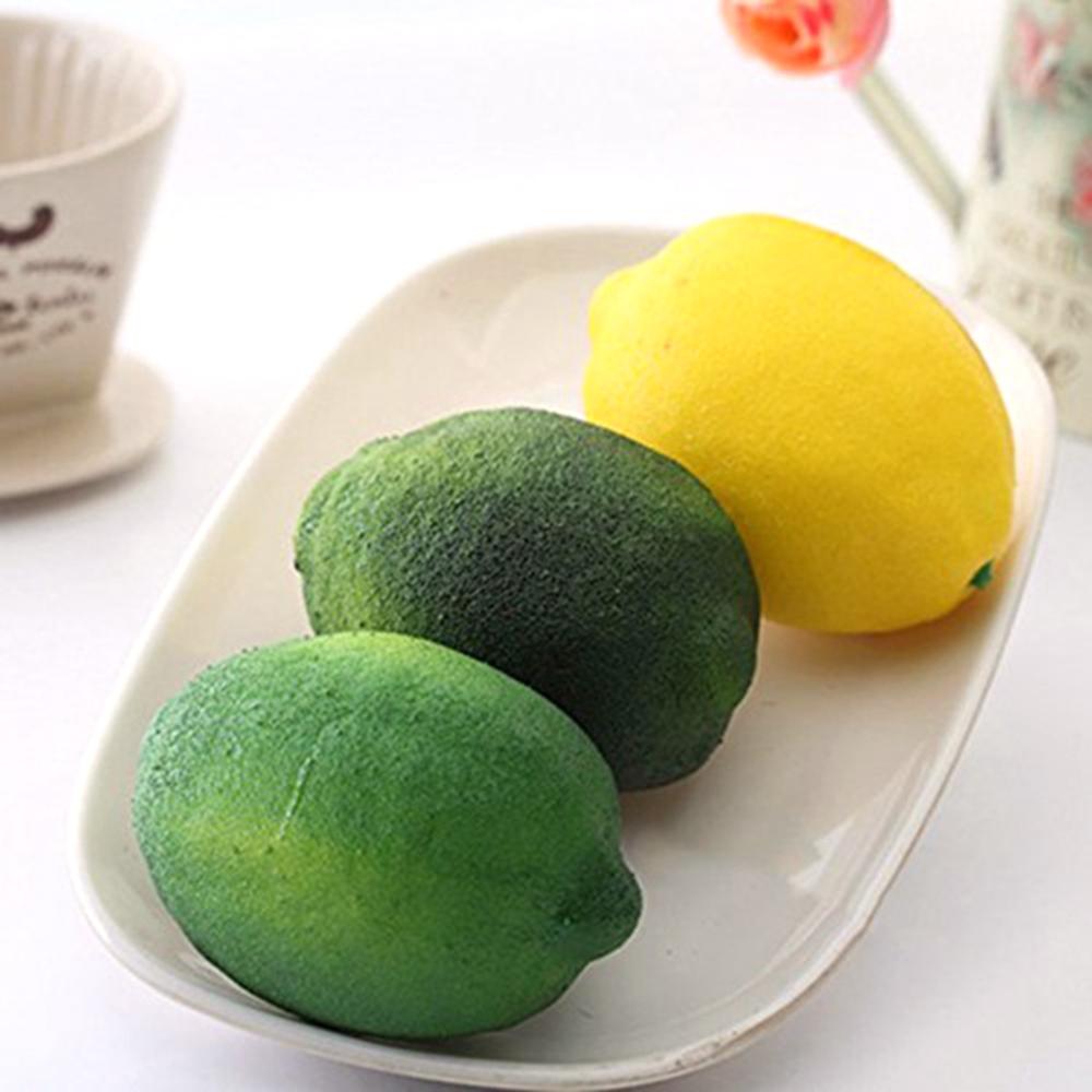 Photography 6/10PCS Home Kitchen Lifelike Artificial Lemon Decoration Simulation Fake Fruit