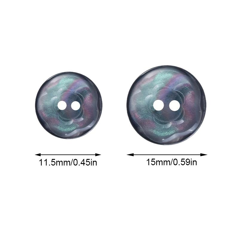 10 ШТ. Мерцающая детская вязаная блузка с пуговицами в виде ракушек Круглая цветочная 11,5 мм/15 мм