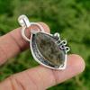 Daughters Day Deal 925 Sterling Silver Labradorite Rough Stone Bezel New Pendant