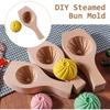 3D Wood Steamed Bread Mold Thickening Carved Creative Steamed Stuffed Bun Pastry Press Mould for Family DIY Handmade Baozi Maker
