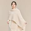 JIUMU Women's Pure Wool Autumn/Winter Dual-Use Cape Shawl Scarf SZ049