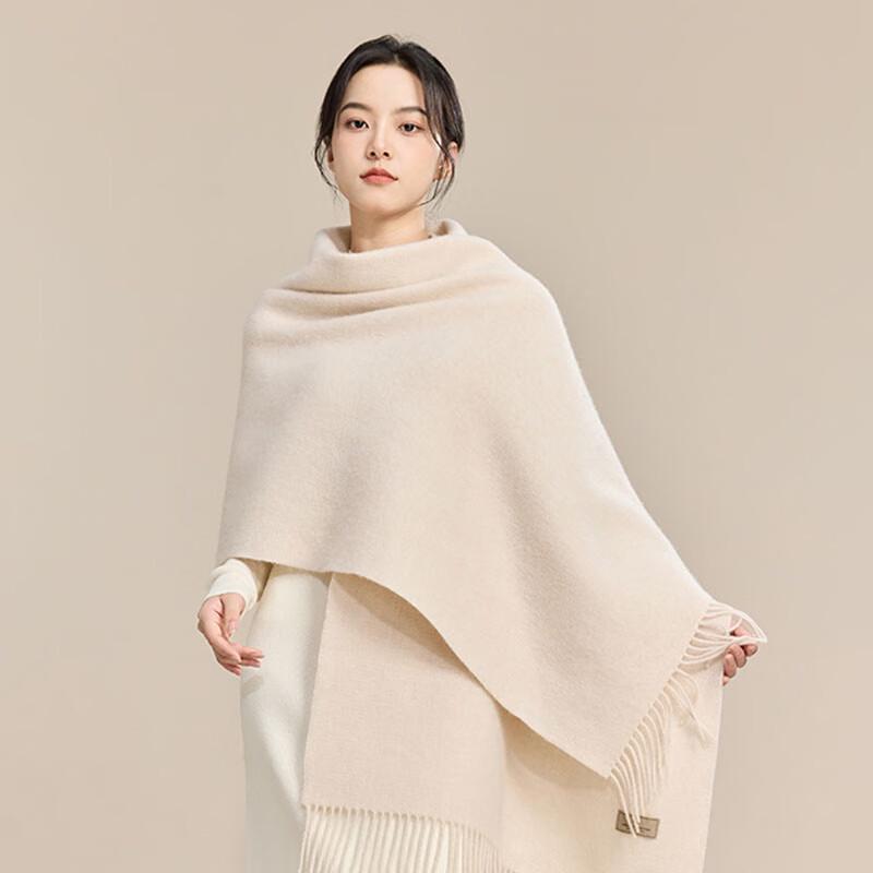 JIUMU Women's Pure Wool Autumn/Winter Dual-Use Cape Shawl Scarf SZ049