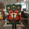 1Pc 2D FLAT Soft Fox Family Print Flannel Blanket,High quality Comfortable for All Seasons,Home Decor,Warmth and Comfort,Perfect for Christmas Gifts