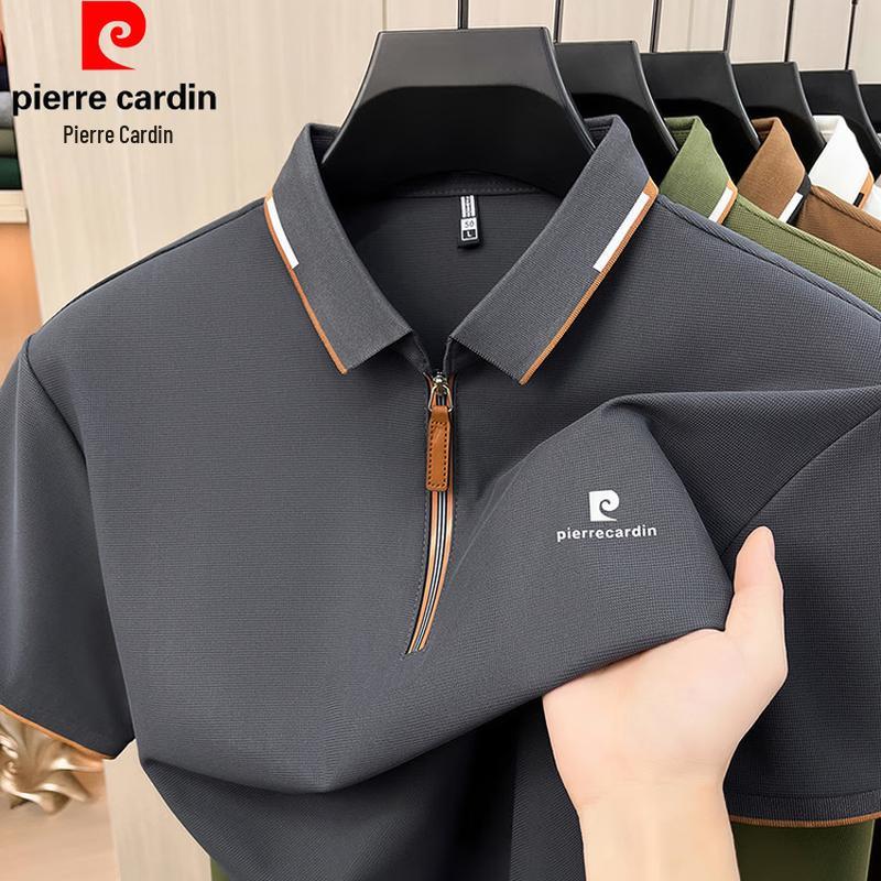 Pierre Cardin Мужская летняя футболка-поло с молнией на половину