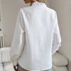 Elegant Ruffles Collar Women Shirt Long Sleeve Office Lady Tops Loose Fashion Loose White Blouse Autumn Long Sleeve Shirts 28182