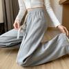 Spring Style Khaki Wide-leg Pants for Women In Spring and Autumn High Waist Droop Loose Straight Sports Pants Casual Banana Pants for Women